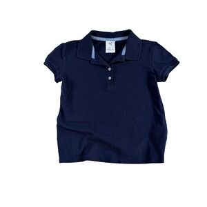Gap Kids Girls Navy Organic Cotton‎ Pique Polo Shirt Size S - School Uniform